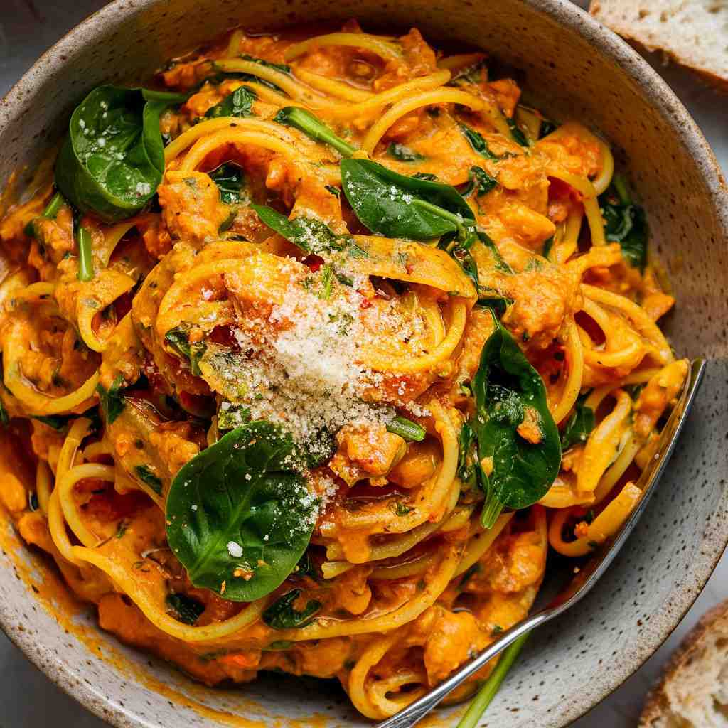 würzige Butternut-Kürbis-Pasta