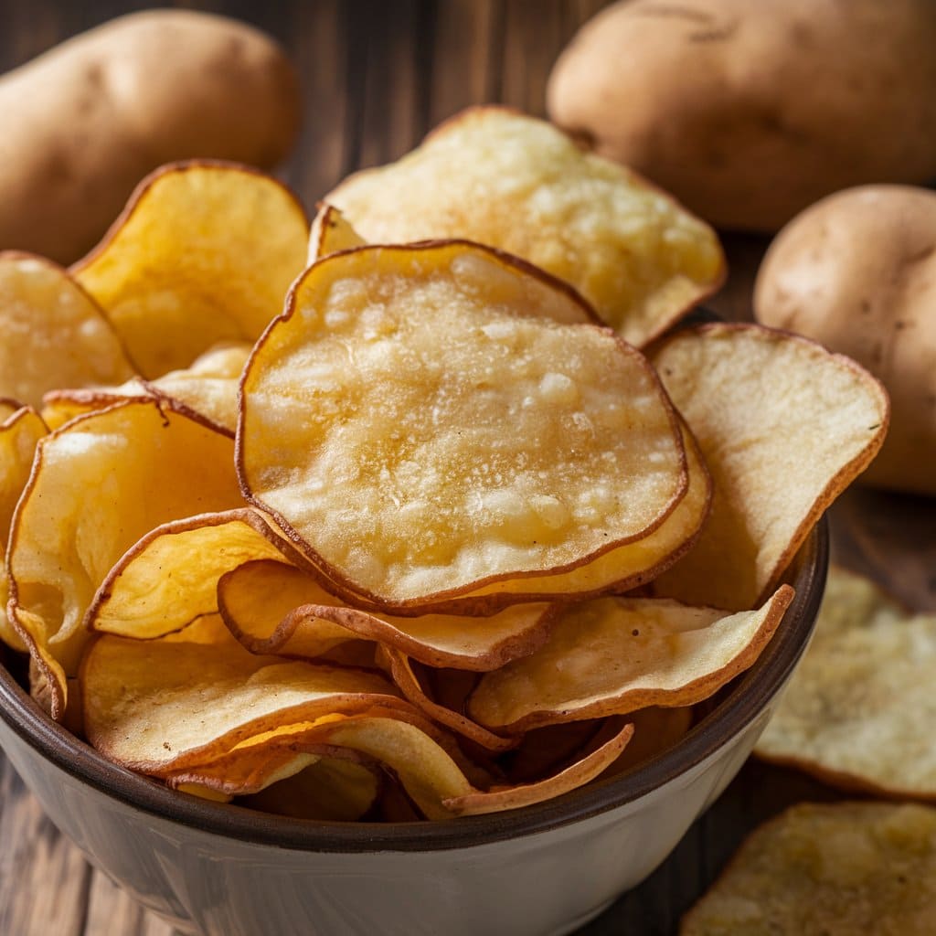 Knusprige hausgemachte Kartoffelchips Rezept