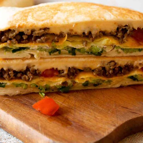 Crunch-Wraps mit Rindfleisch und Käse