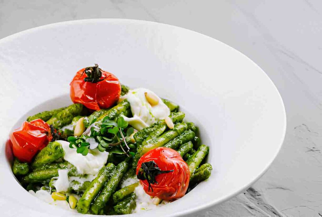 Grüne Bohnen mit Kirschtomaten