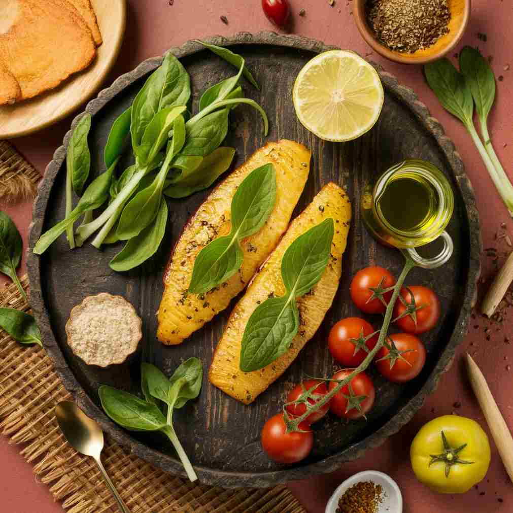 Ofenlachs mit Spinat und Tomaten