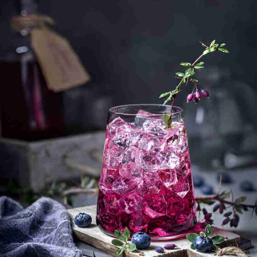 Blaubeer-Thymian Gin Fizz