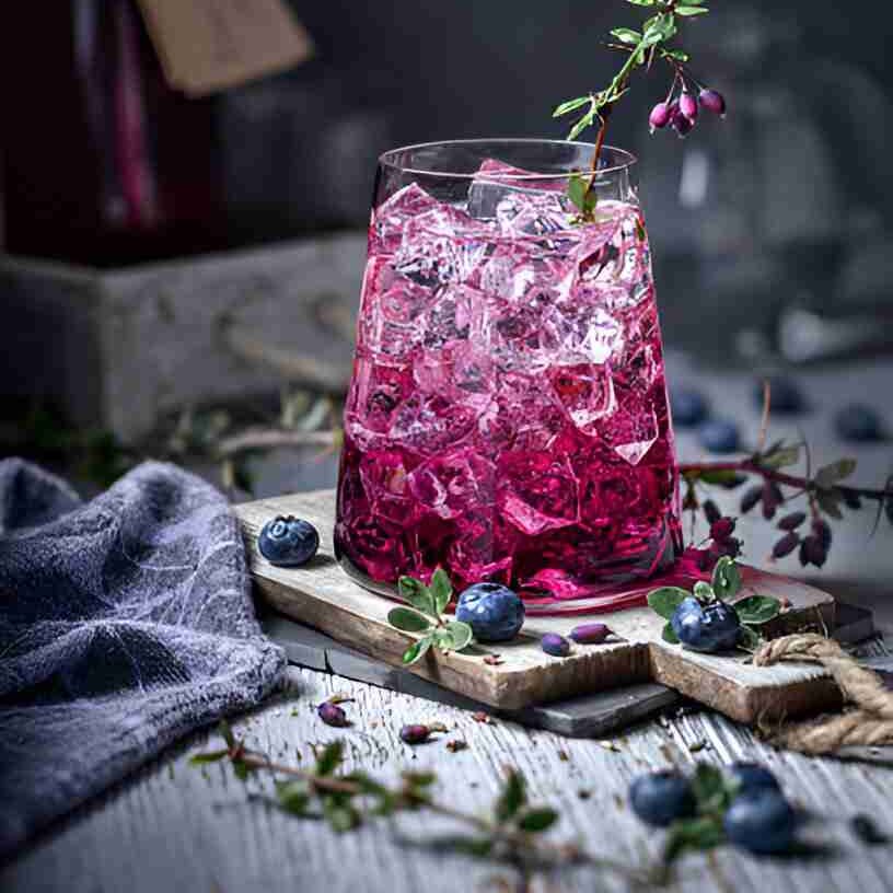 Blaubeer-Thymian Gin Fizz