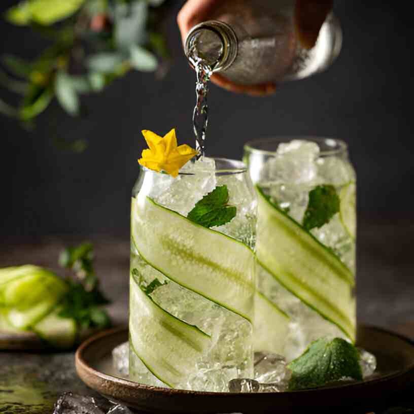 Holunderblüten & Gurken Collins
