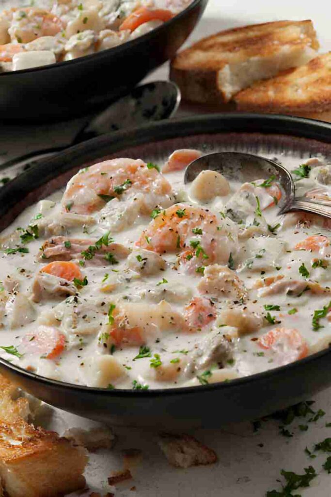 Cremige Meeresfrüchtesuppe