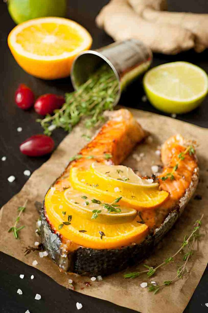 Lachs mit Orangenglasur