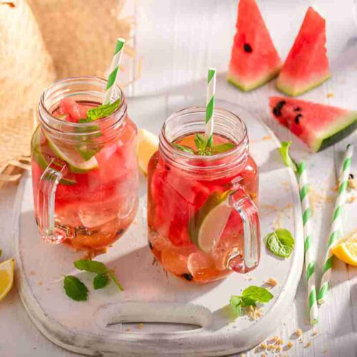 Wassermelonen-Limetten-Rooibos-Eistee