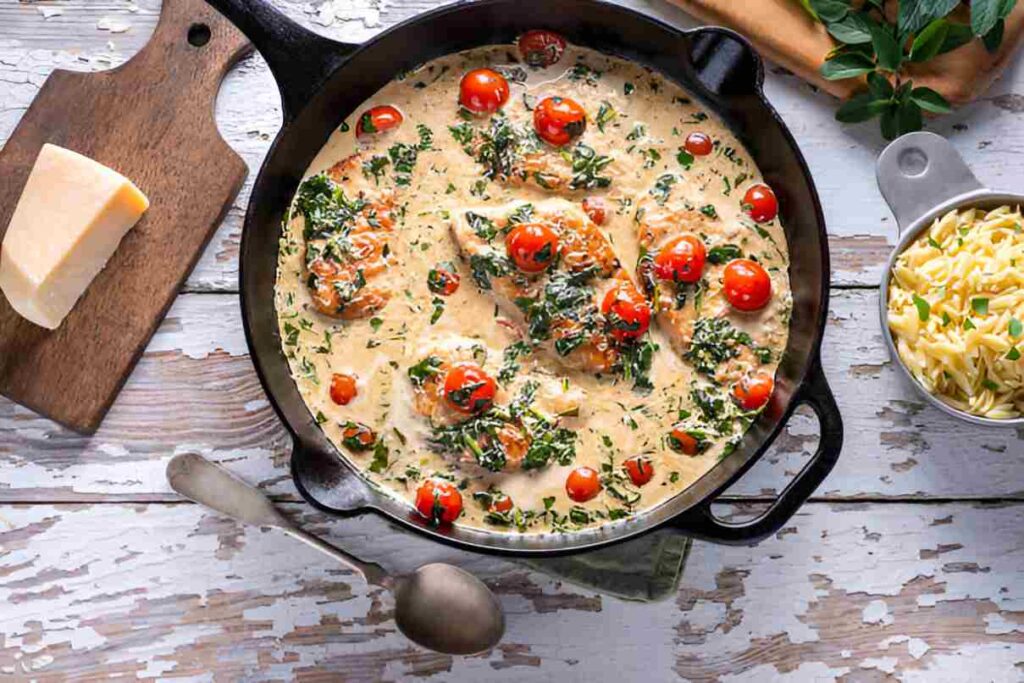 Cremiges Knoblauch-Butter-Toskana-Lachs