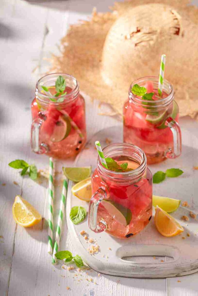 Wassermelonen-Limetten-Rooibos-Eistee
