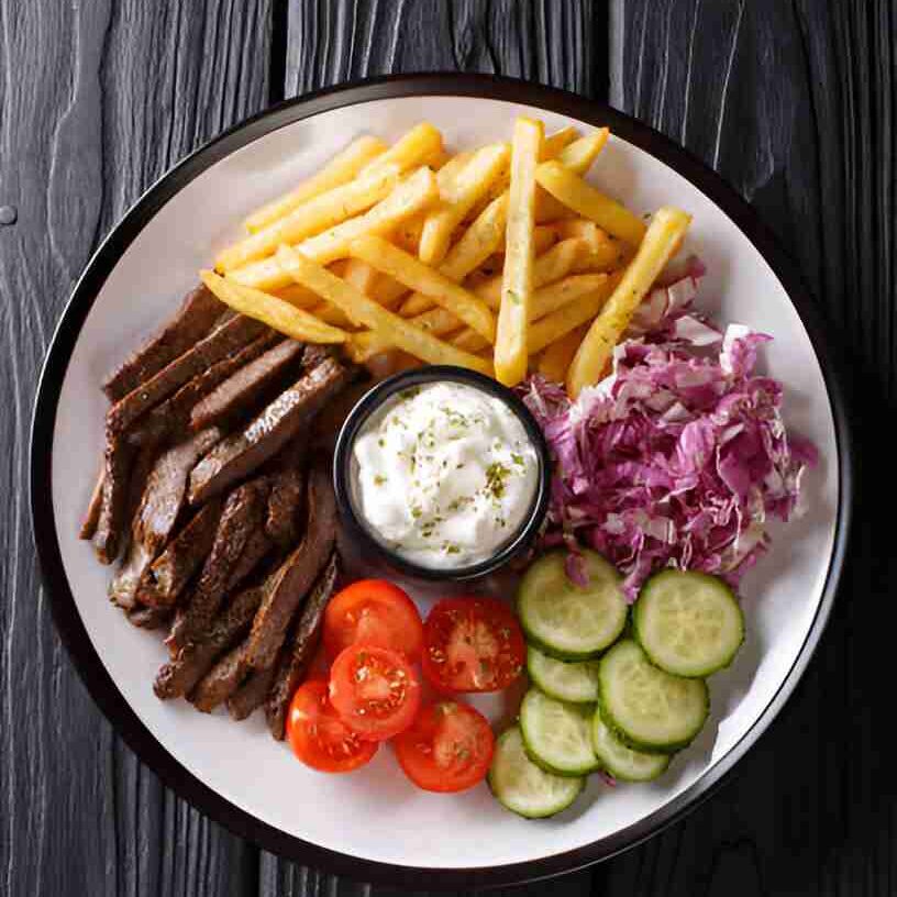 Kohlenhydratarmer Gyros-Teller