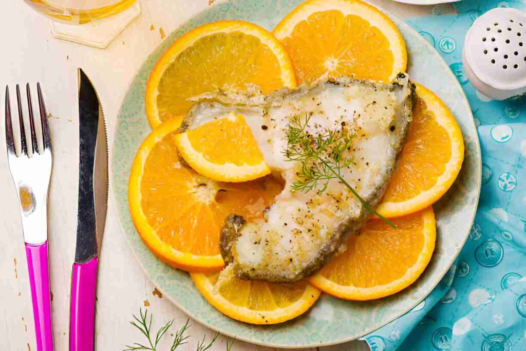 Heilbuttfilets mit Fenchel und Orange