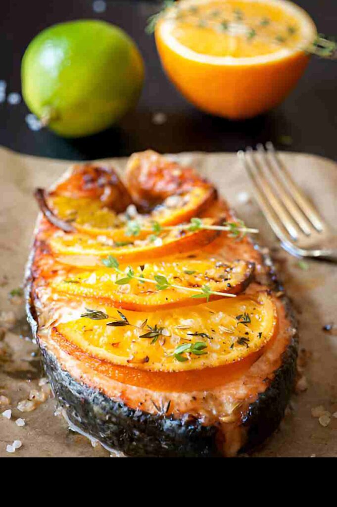 Lachs mit Orangenglasur