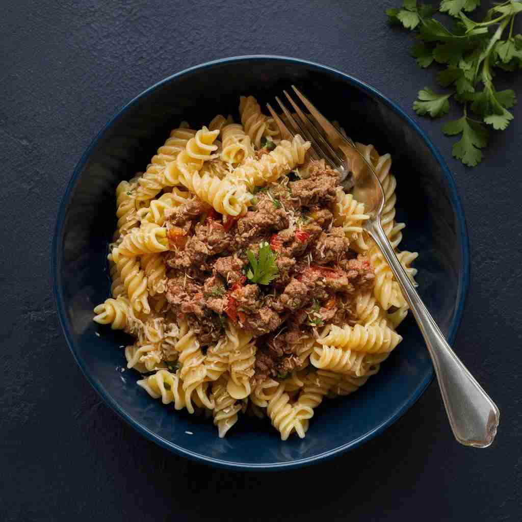 Türkische Pasta mit Joghurt und Hackfleisch