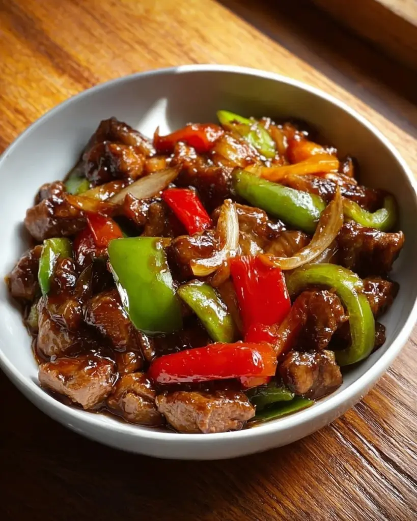 Leckeres Chop Suey Gericht mit einer Mischung aus Gemüse und Fleisch
