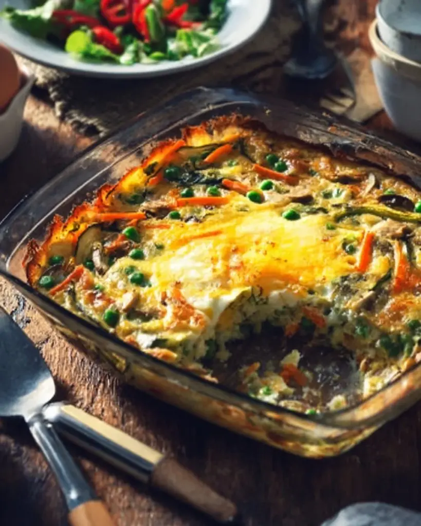 Leckere Gemüse-Frittata mit frischem Gemüse