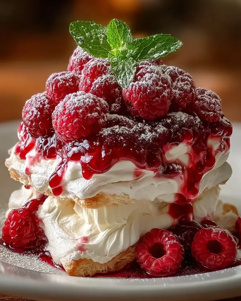 Himbeerwolke mit Mascarponecreme, ein köstliches Dessert