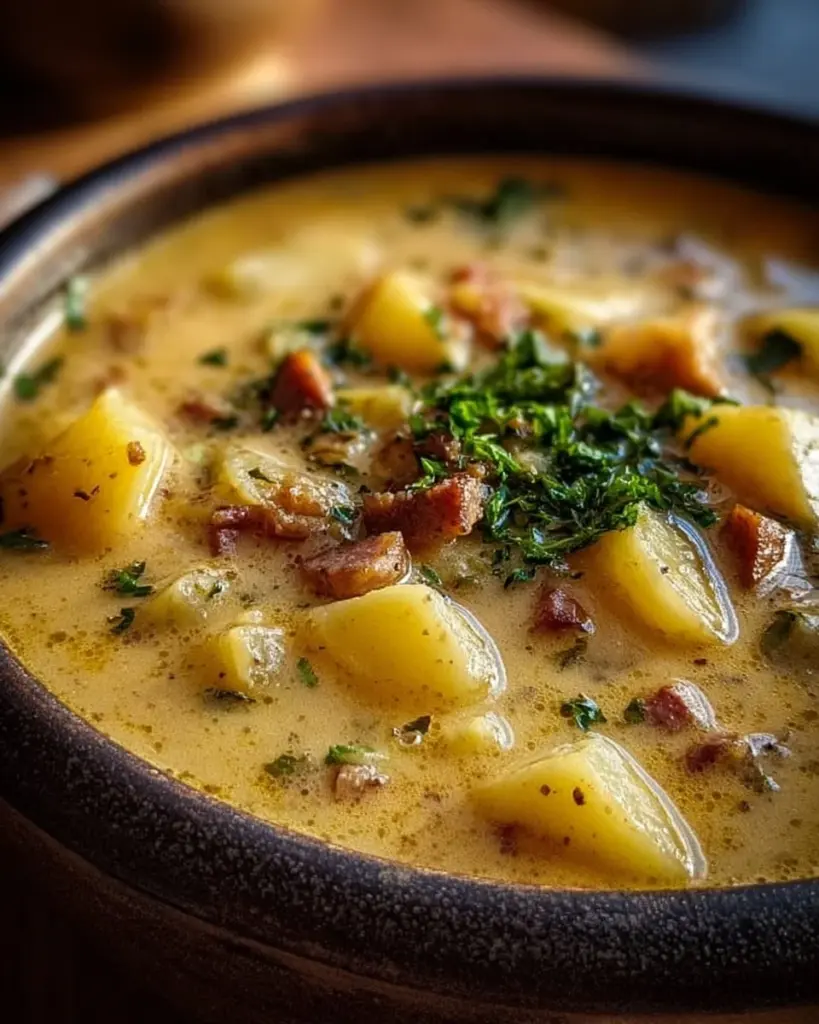 Hausgemachte Kartoffelsuppe nach Omas Rezept, cremig und lecker
