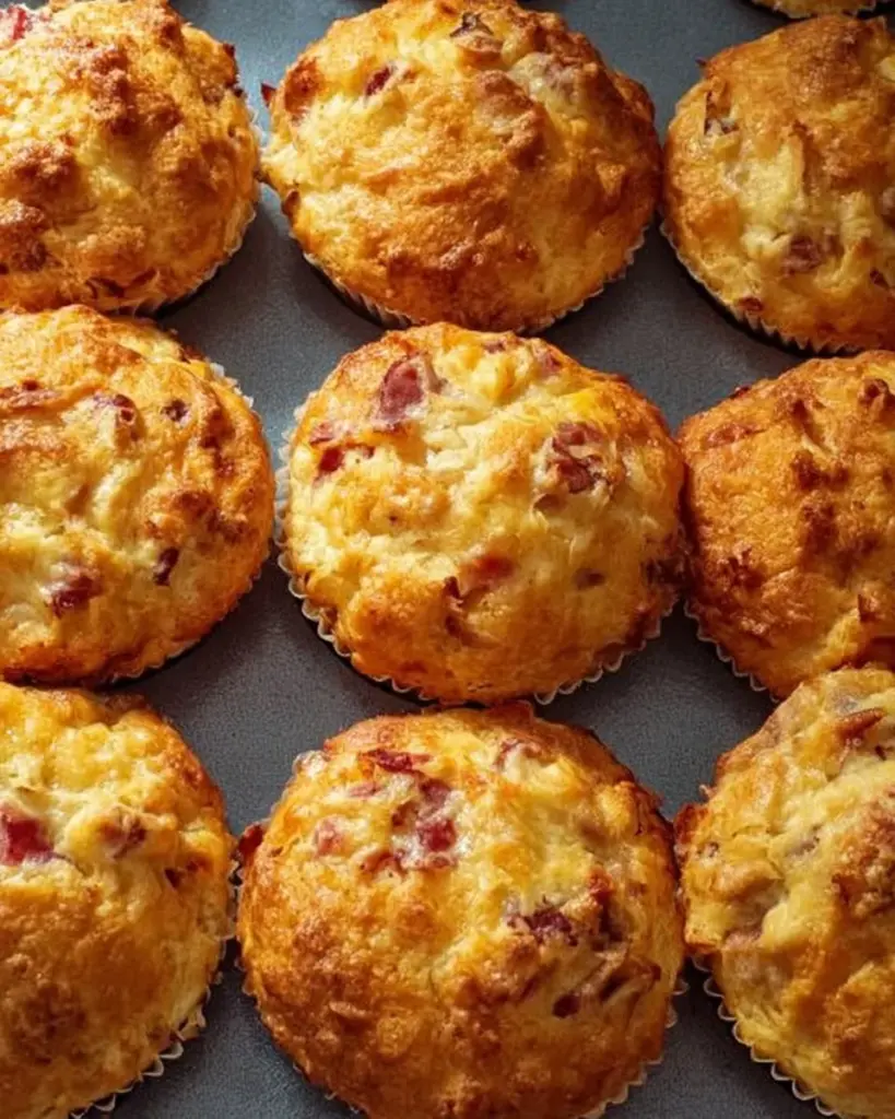 Käse-Schinken Muffins frisch gebacken auf einem Tisch