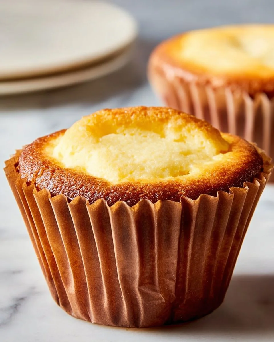 Käsekuchen-Muffins ohne Boden auf einem Teller