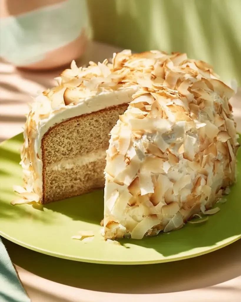 Köstlicher Bananen Kokos Kuchen mit frischen Zutaten und leckerem Topping