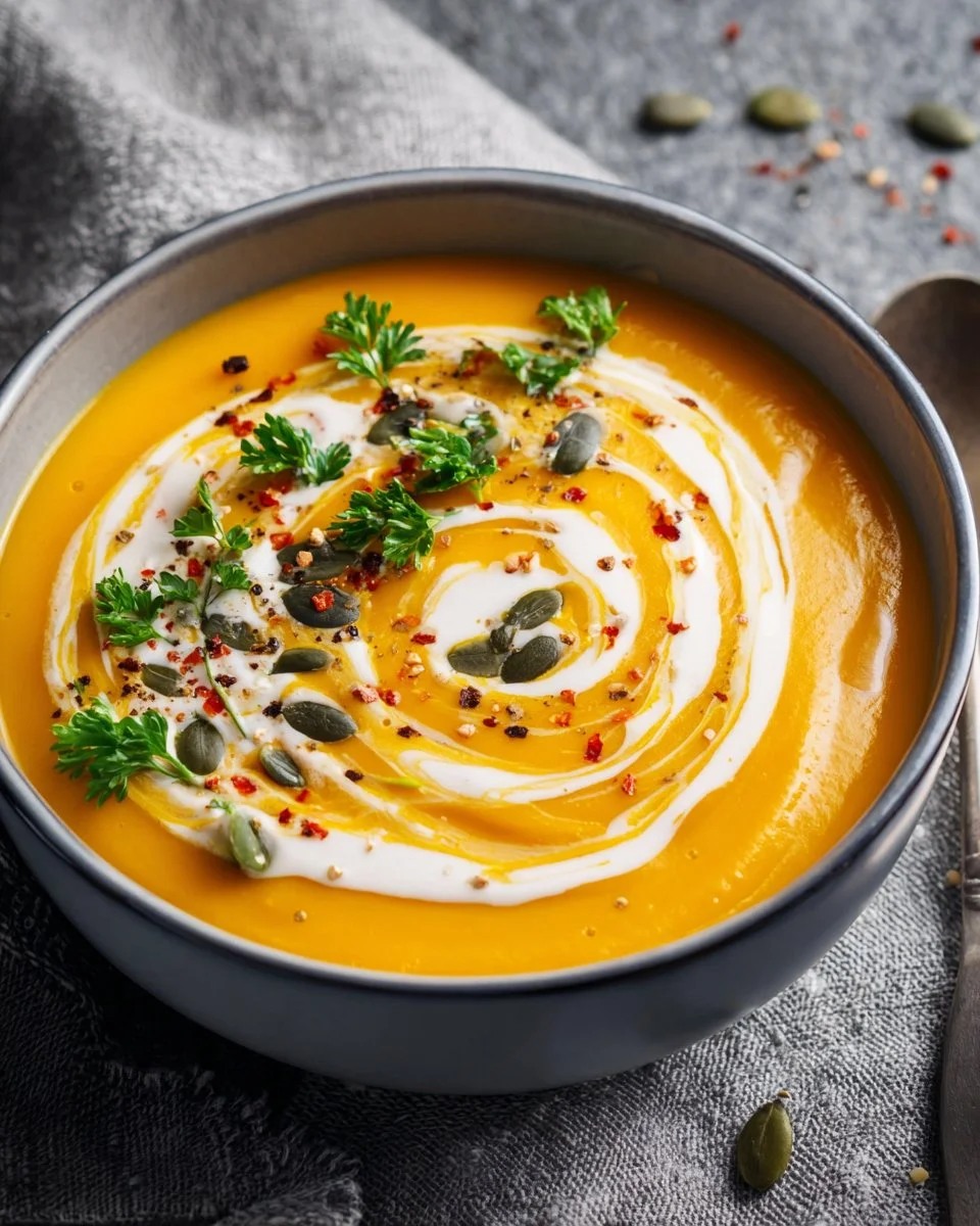 Kurbissuppe Mit Karotten Und Kartoffeln