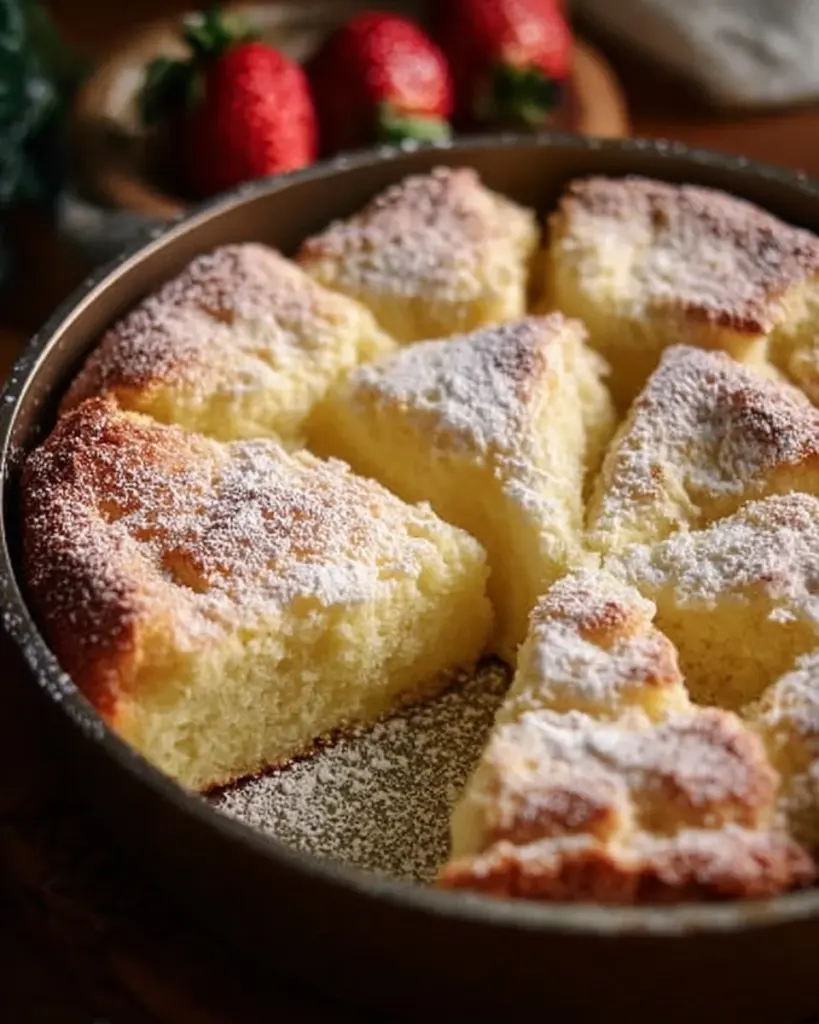 Französischer Butterkuchen mit leckerer Butternote auf einem Teller serviert.