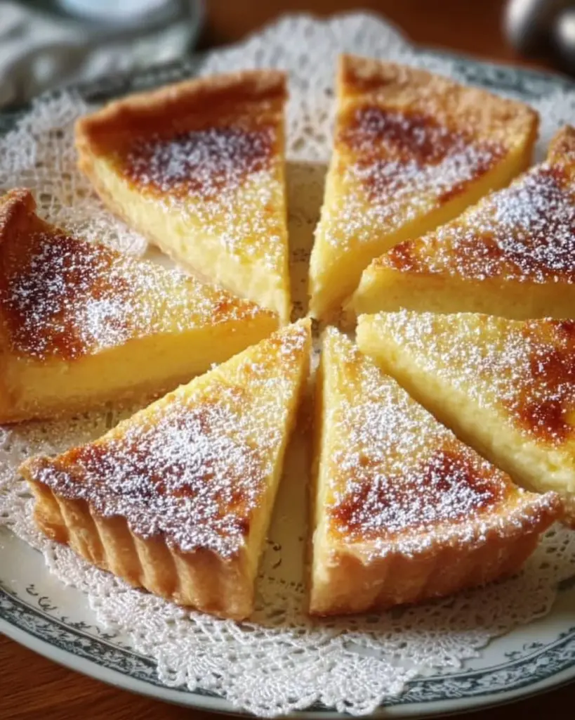 Griechische Pudding-Tarte mit cremigem Pudding und köstlichem Teig.