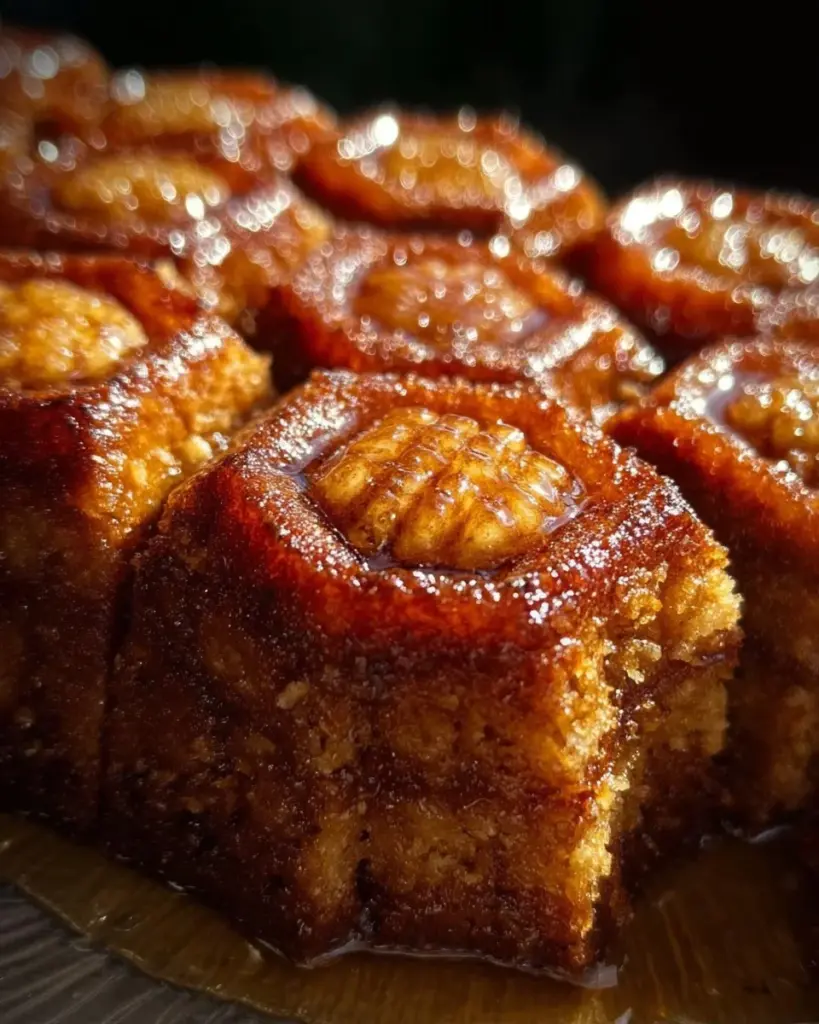 Griechischer Honigkuchen mit Nüssen und Honig, traditionelle Süßigkeit