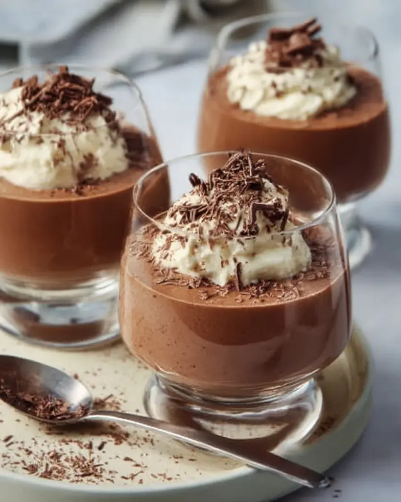 Mousse au Chocolat ohne Ei in einer stilvollen Dessertschale serviert