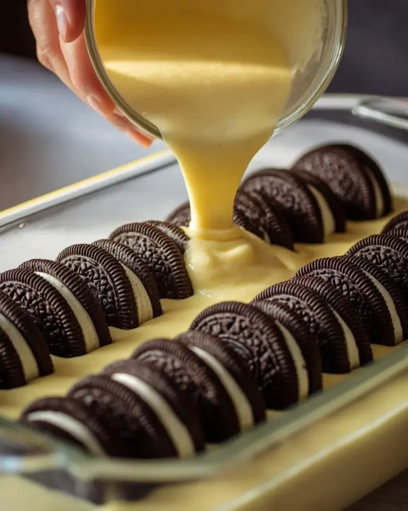 Oreo-Kuchen im Dump-Stil, schokoladiger Nachtisch mit Oreos