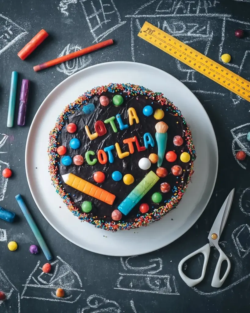 Leckere Schultafel-Kuchen mit Schokoladengeschmack für Schulfeiern