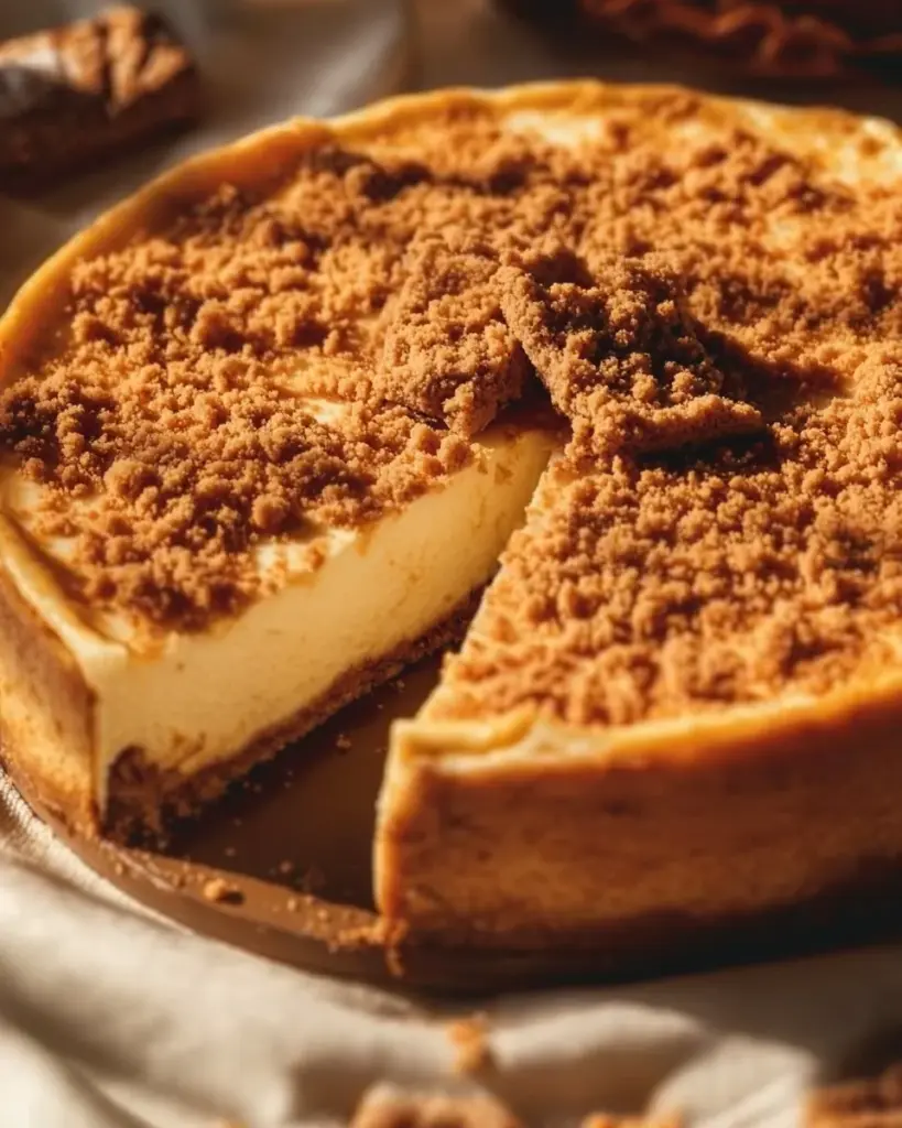Leckerer Spekulatius-Käsekuchen mit zarten Keksen und cremiger Füllung