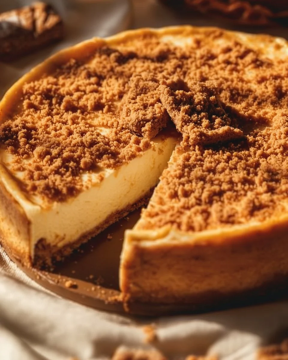 Leckerer Spekulatius-Käsekuchen mit zarten Keksen und cremiger Füllung