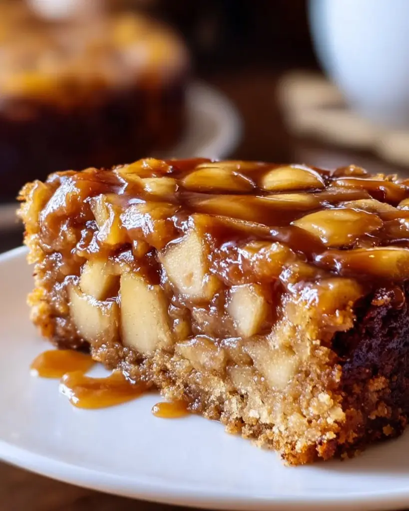 Delicious Swedish Apple Cake with fresh apples and spices on a plate