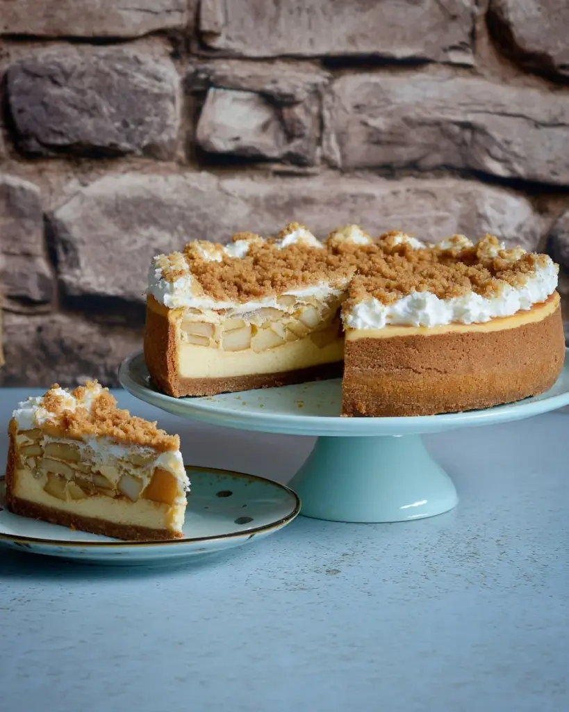Vegan Swedish Apple Cake with fresh apples and spices on a wooden table