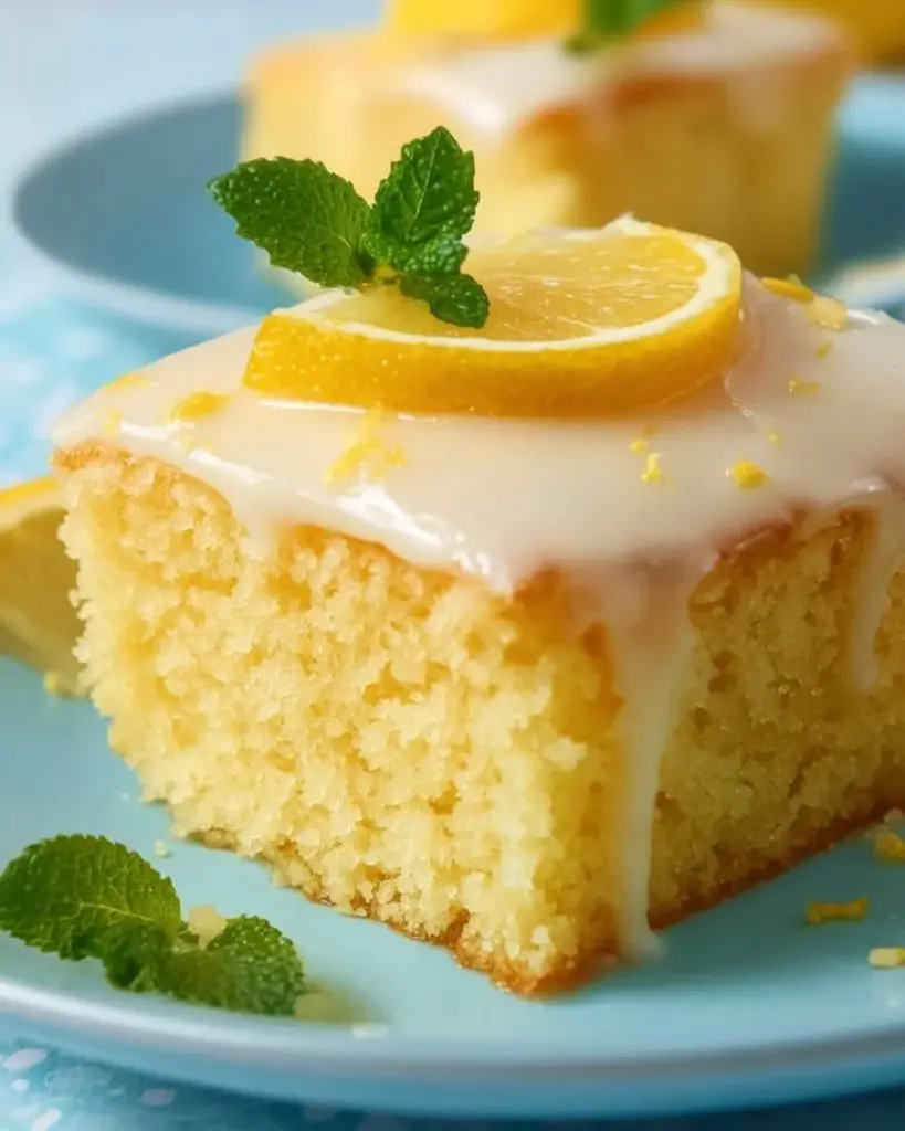 Schmackhafter Zitronenkuchen mit frischem Zitronengeschmack