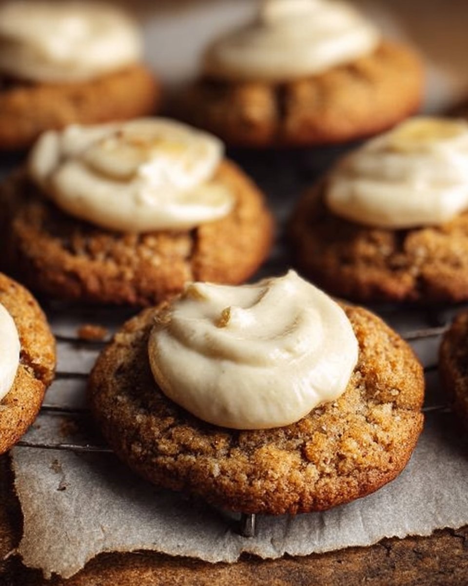 Crumbl Bananenbrotkekse mit Frischkäseglasur