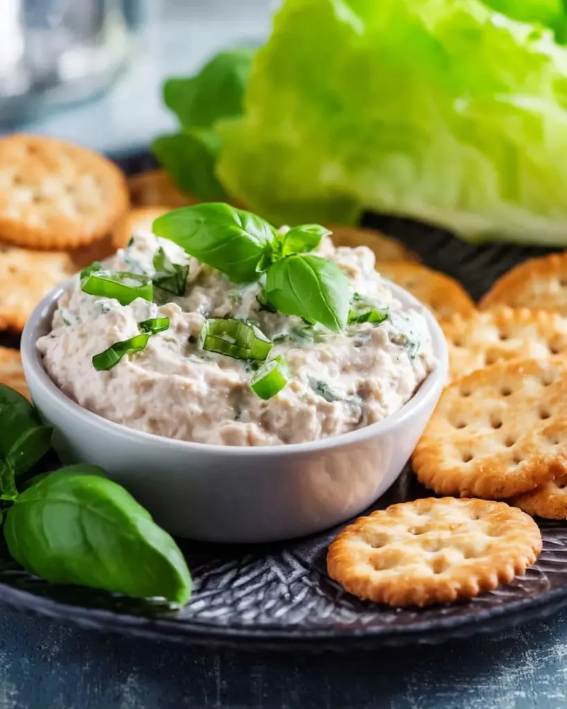 Cremiger und köstlicher Auberginen-Dip in einer Schale, serviert mit frischem Brot.
