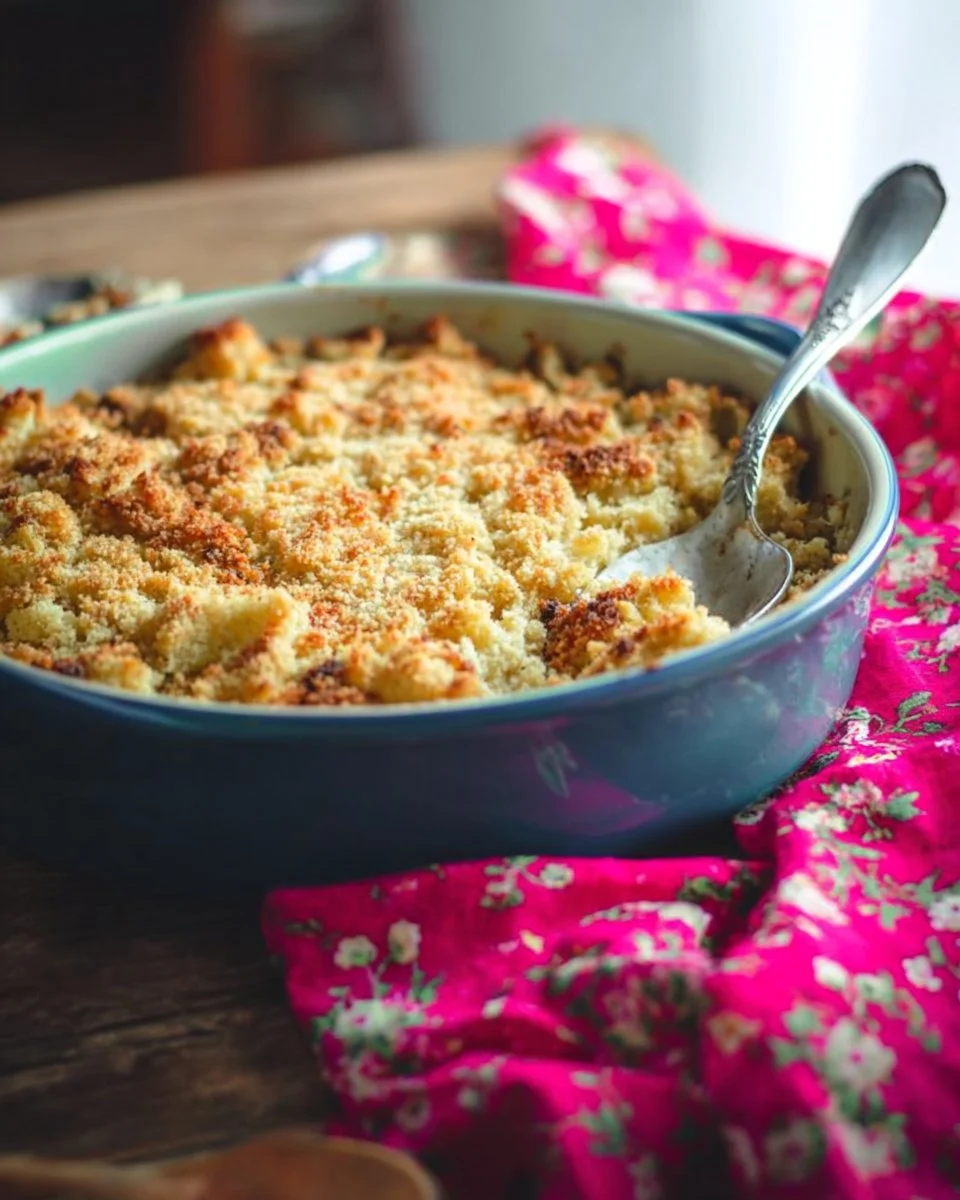Köstliches Birnen-Crumble mit Joghurt-Ricotta-Creme auf einem Teller
