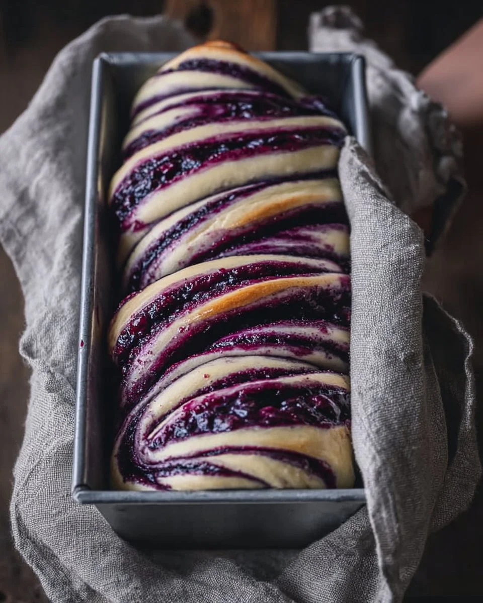 Leckerer Blaubeer Babka mit frischen Blaubeeren und luftigem Hefeteig