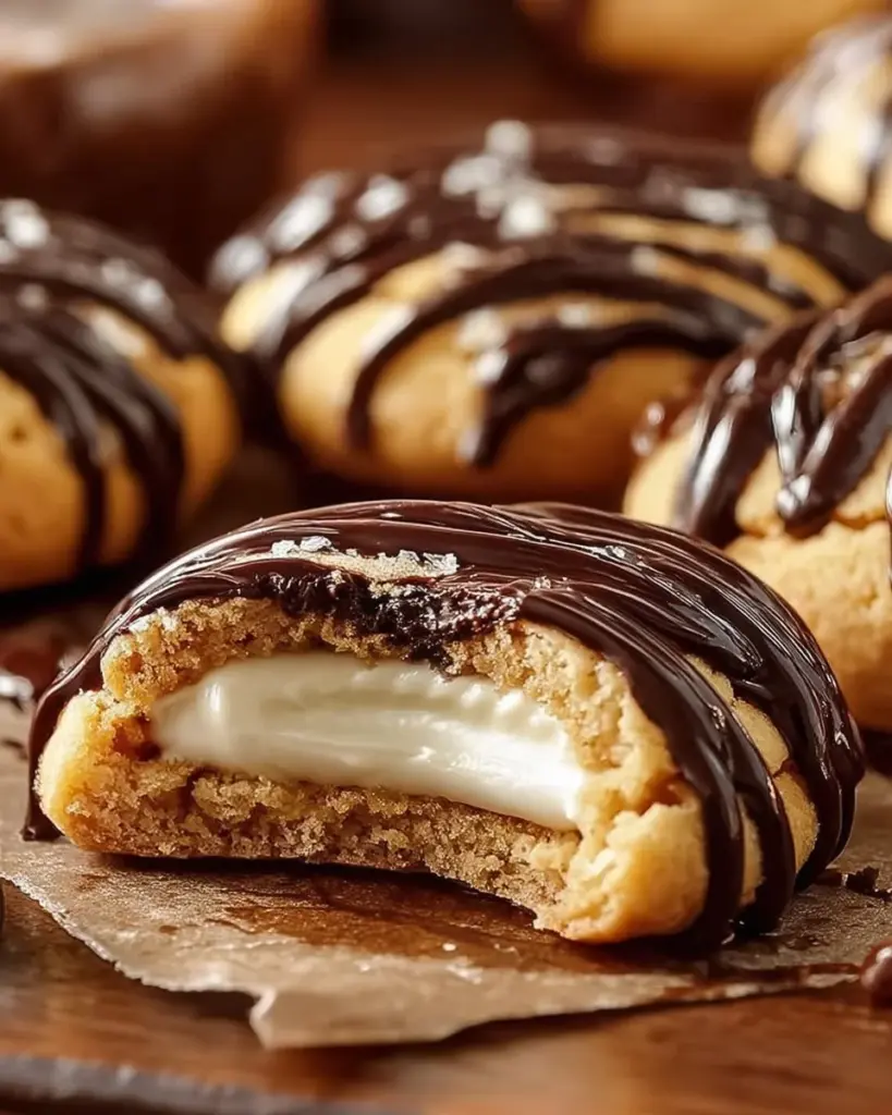 Boston Cream Pie Kekse mit Schokolade und Vanillecreme