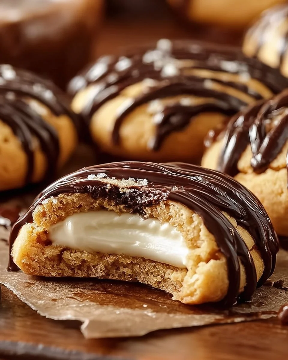 Boston Cream Pie Kekse mit Schokolade und Vanillecreme