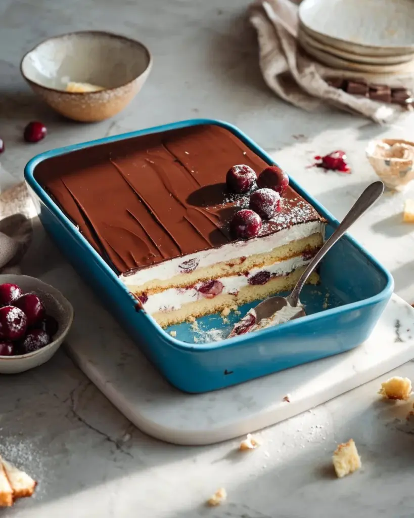Donauwellen Tiramisu – eine schichtige Köstlichkeit aus Schokolade und Sahne