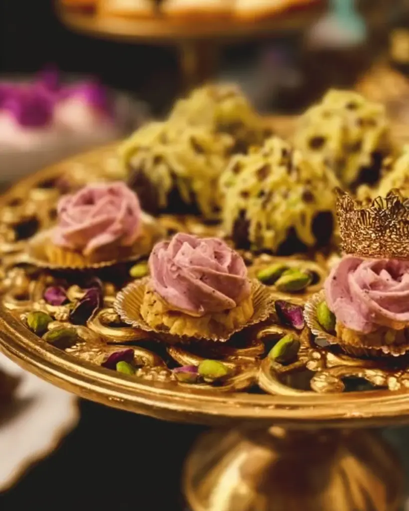Dubai Schokoladen-Crossies auf einem eleganten Teller serviert