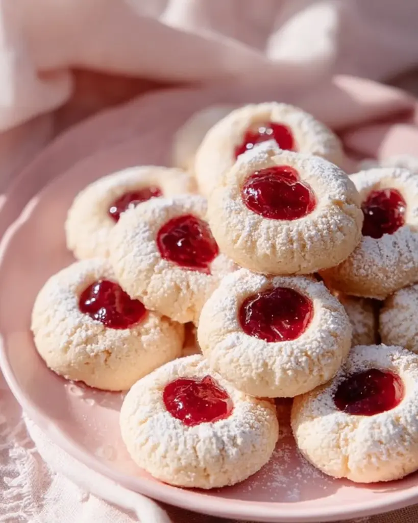 Engelsaugen mit Vanille – leckere Weihnachtsplätzchen in Nahaufnahme.