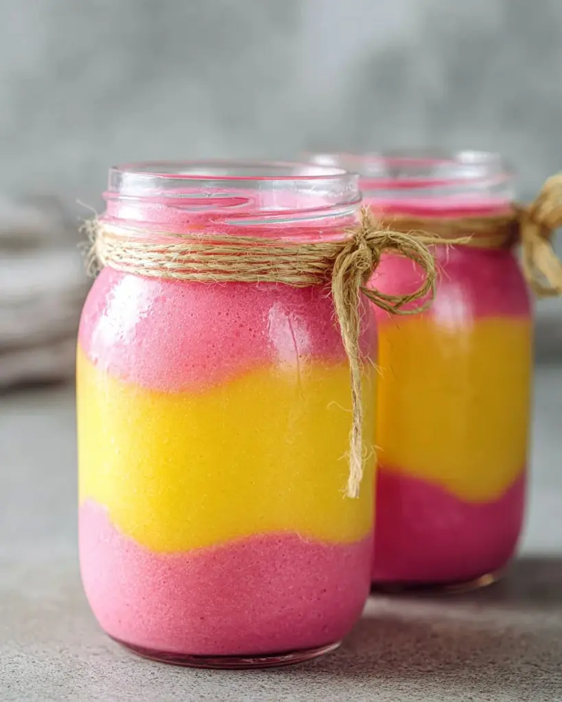 Erdbeer-Mangoshake mit frischen Erdbeeren und saftigen Mangos serviert