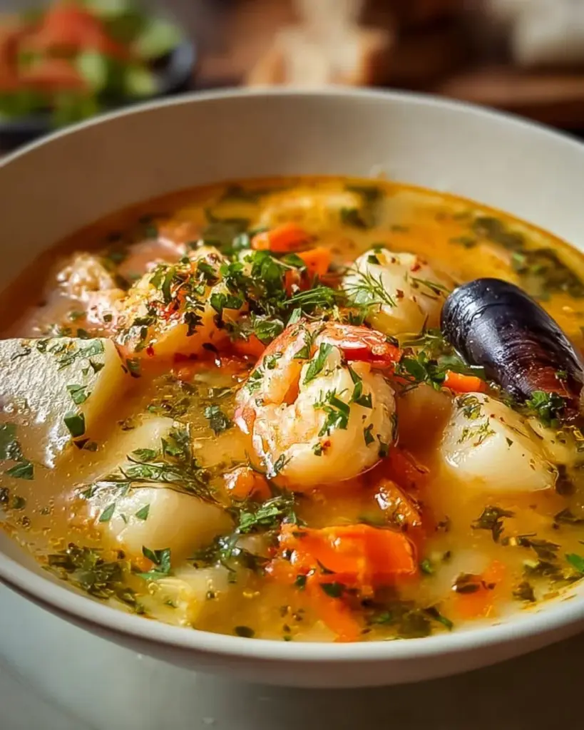 Provenzalische Fischsuppe mit frischen Zutaten und aromatischen Gewürzen