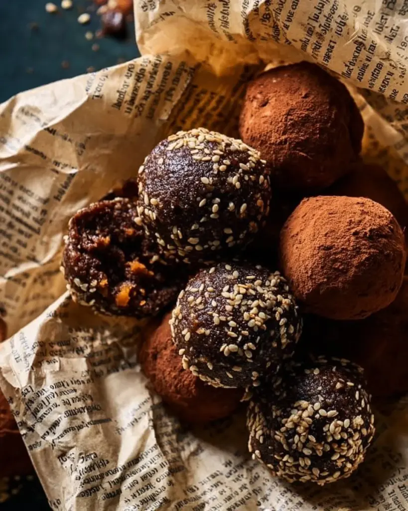 Lebkuchen Glücksbällchen auf einem festlich dekorierten Tisch