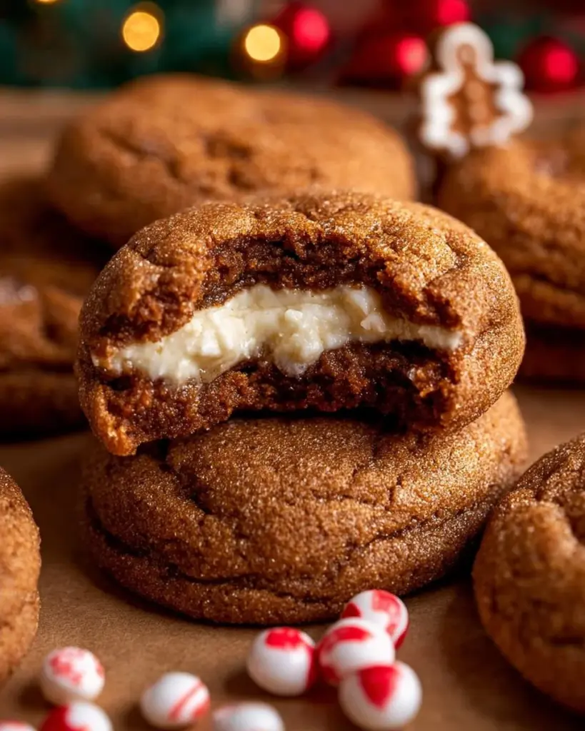 Lebkuchen-Käsekuchen-Plätzchen auf einem festlichen Tisch dekoriert