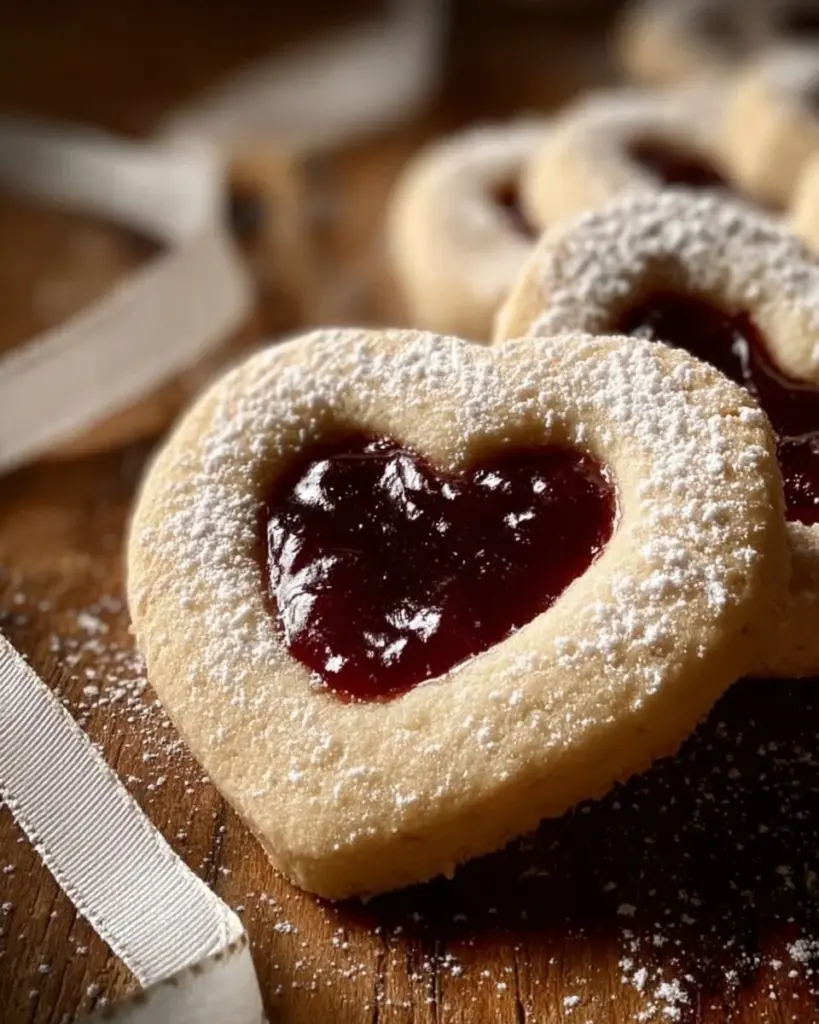 Marzipan Himbeer Plätzchen, süße Kekse mit Himbeeren und Marzipan